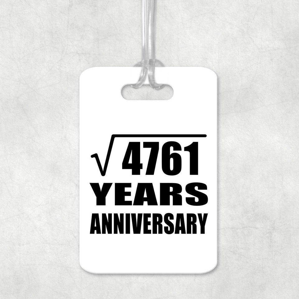 69th Anniversary Square Root of 4761 Years Anniversary - Luggage Bag Tag