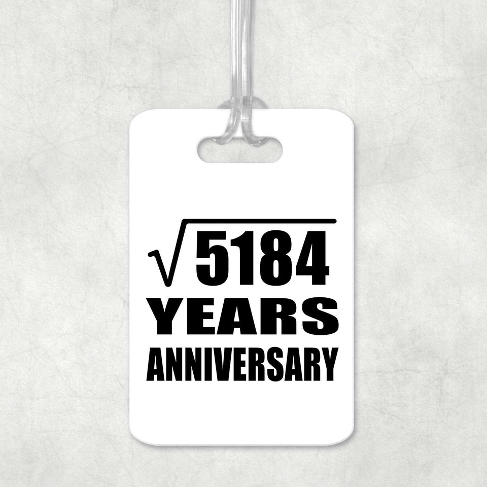 72nd Anniversary Square Root of 5184 Years Anniversary - Luggage Bag Tag
