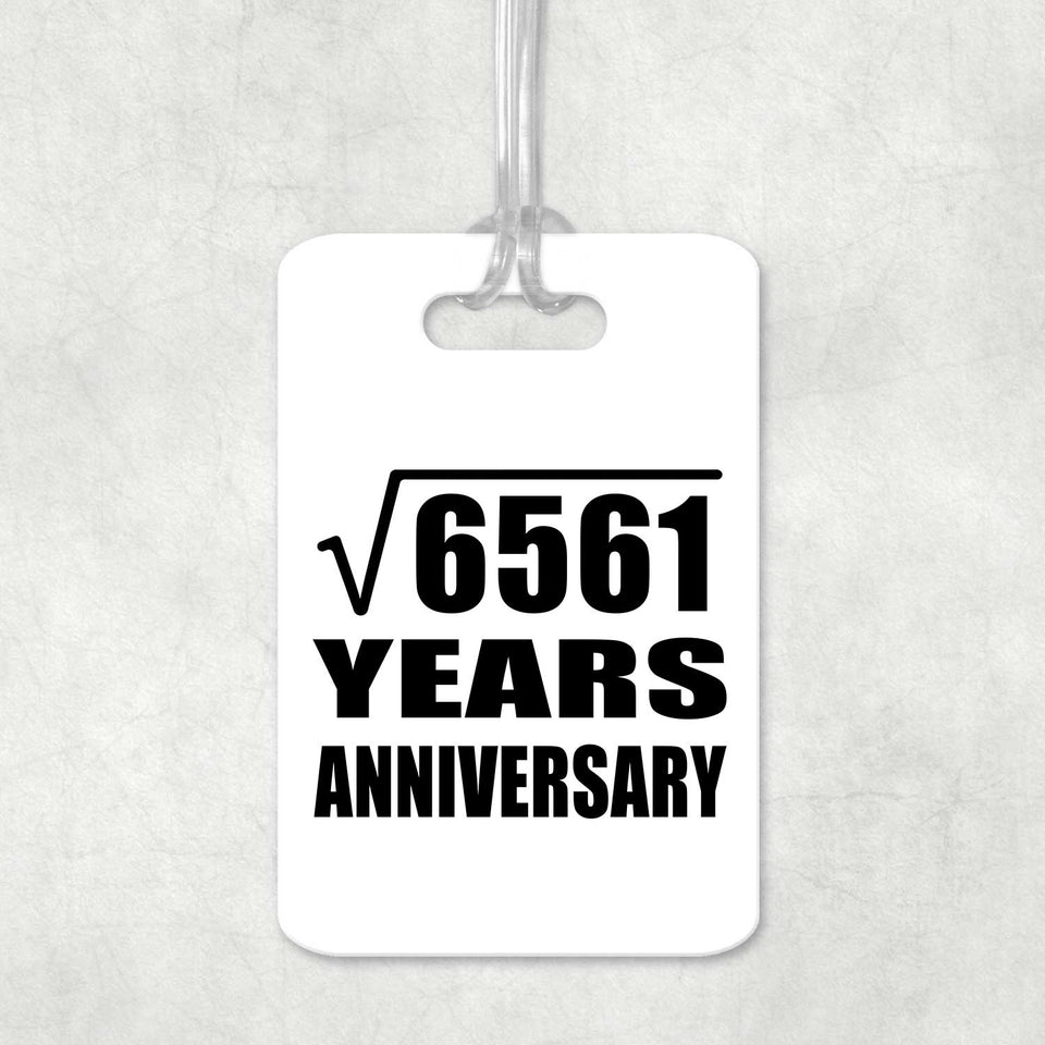 81st Anniversary Square Root of 6561 Years Anniversary - Luggage Bag Tag