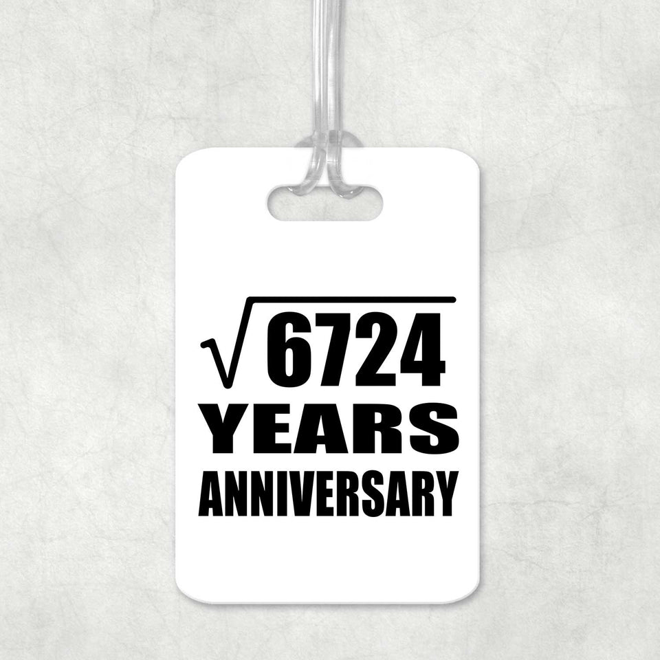 82nd Anniversary Square Root of 6724 Years Anniversary - Luggage Bag Tag