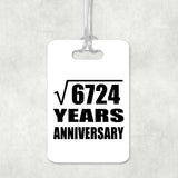 82nd Anniversary Square Root of 6724 Years Anniversary - Luggage Bag Tag