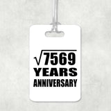 87th Anniversary Square Root of 7569 Years Anniversary - Luggage Bag Tag