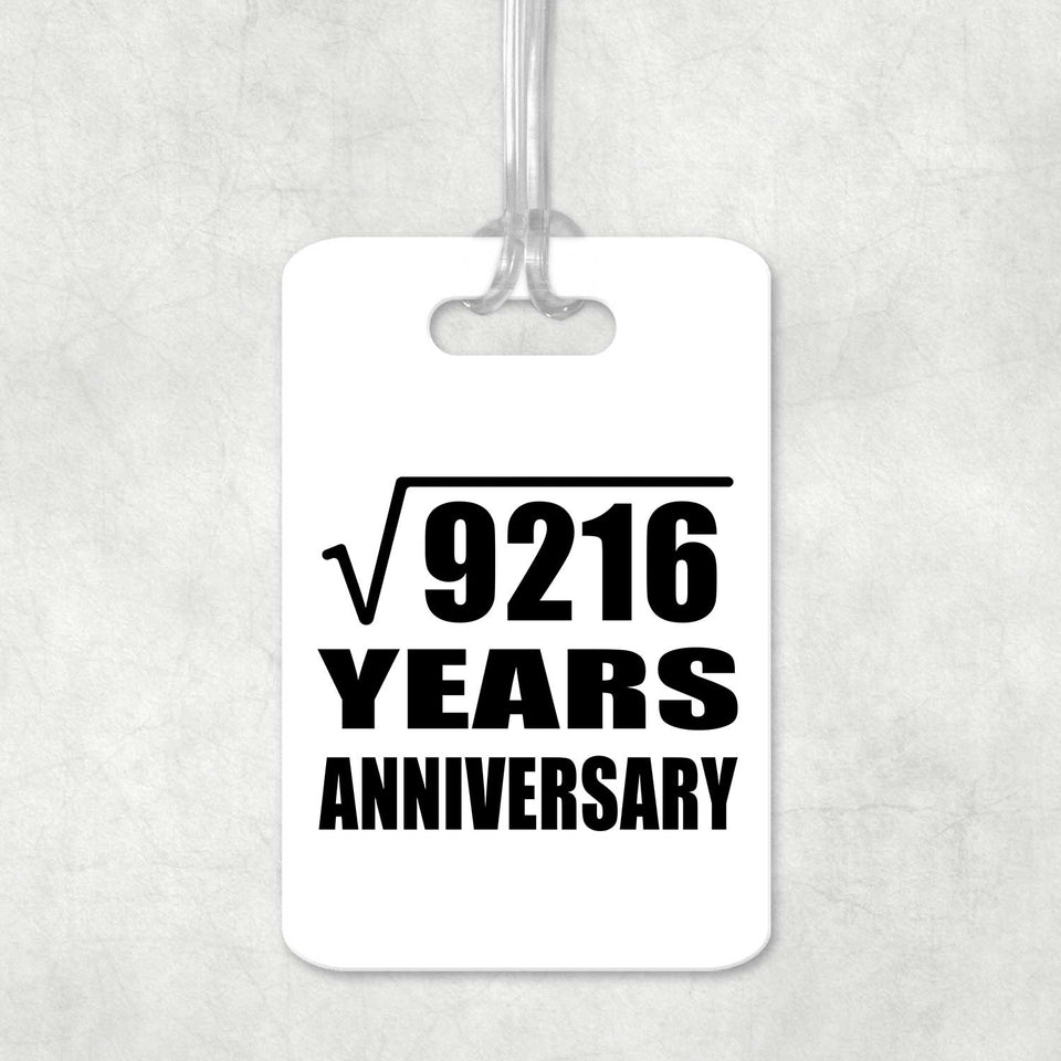 96th Anniversary Square Root of 9216 Years Anniversary - Luggage Bag Tag
