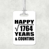 Happy 42nd Anniversary Square Root of 1764 Years & Counting - Luggage Bag Tag