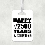 Happy 50th Anniversary Square Root of 2500 Years & Counting - Luggage Bag Tag