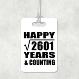 Happy 51st Anniversary Square Root of 2601 Years & Counting - Luggage Bag Tag