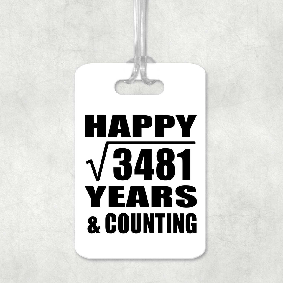 Happy 59th Anniversary Square Root of 3481 Years & Counting - Luggage Bag Tag