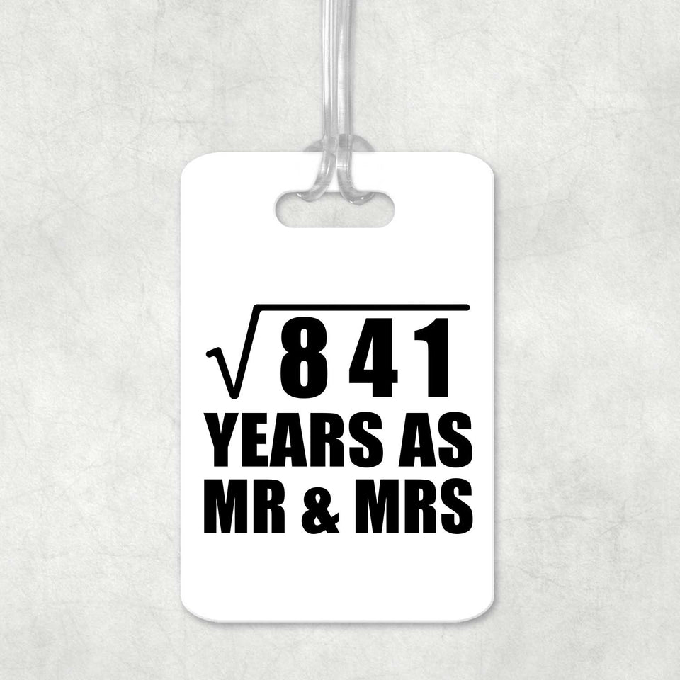 29th Anniversary Square Root of 841 Years As Mr & Mrs - Luggage Bag Tag