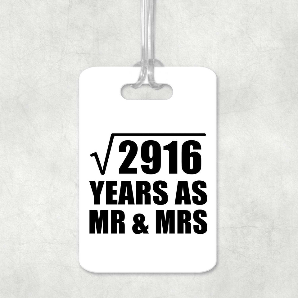 54th Anniversary Square Root of 2916 Years As Mr & Mrs - Luggage Bag Tag