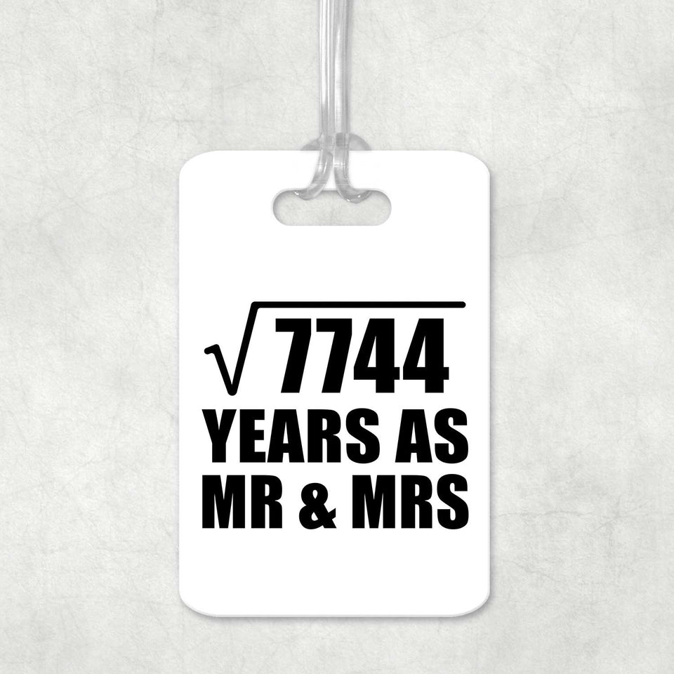 88th Anniversary Square Root of 7744 Years As Mr & Mrs - Luggage Bag Tag