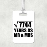 88th Anniversary Square Root of 7744 Years As Mr & Mrs - Luggage Bag Tag