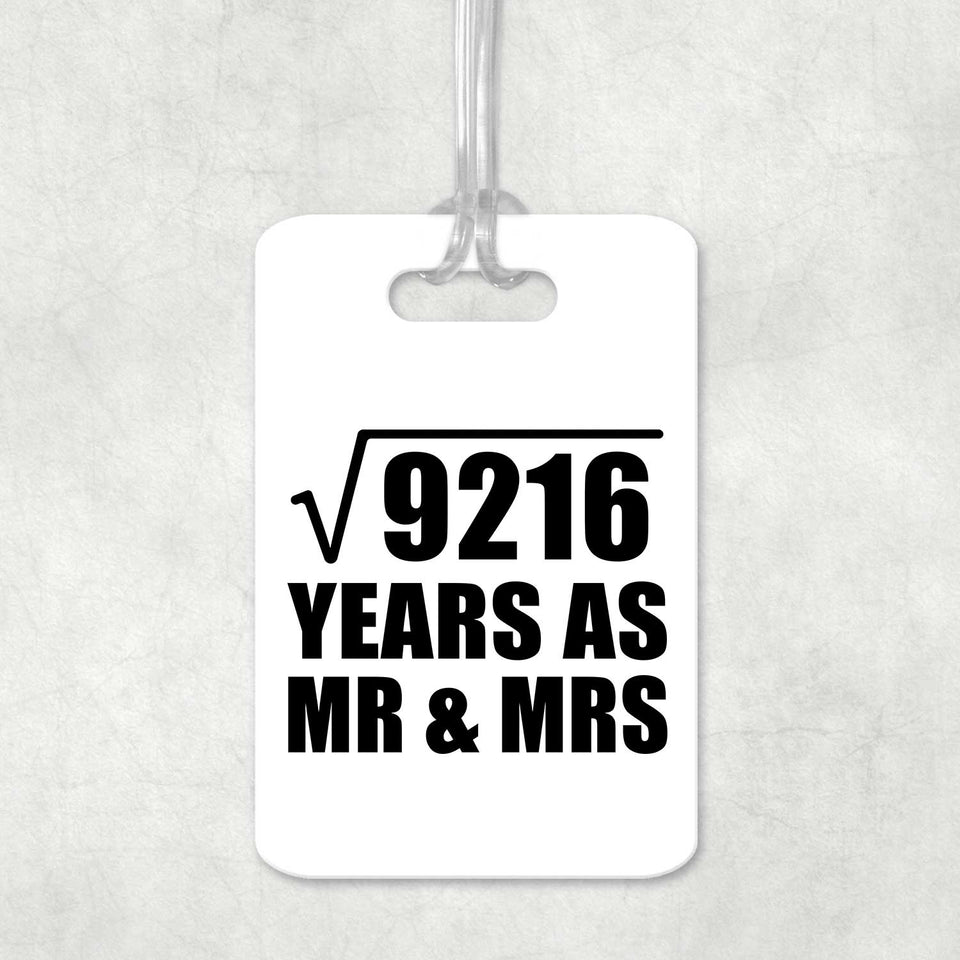 96th Anniversary Square Root of 9216 Years As Mr & Mrs - Luggage Bag Tag