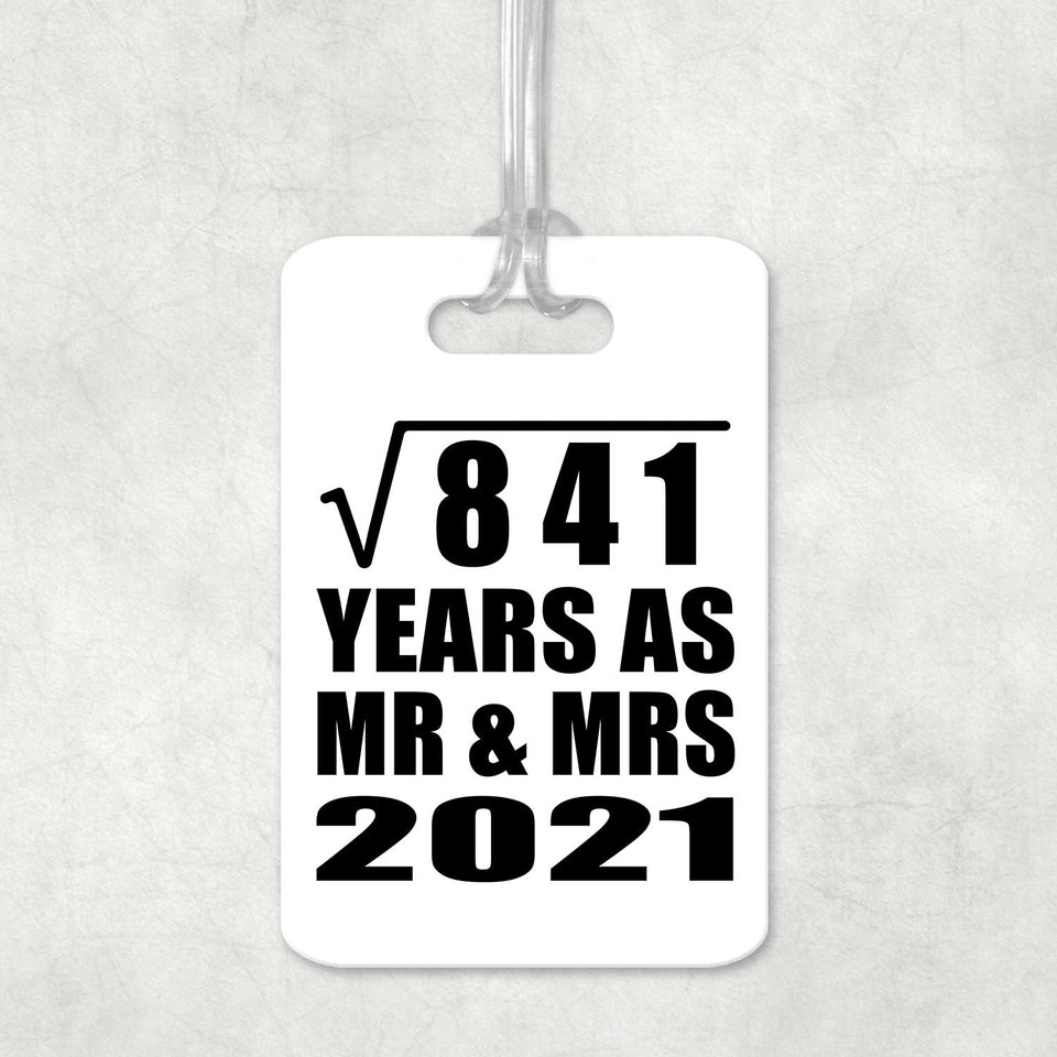 29th Anniversary Square Root of 841 Years As Mr & Mrs 2021 - Luggage Bag Tag