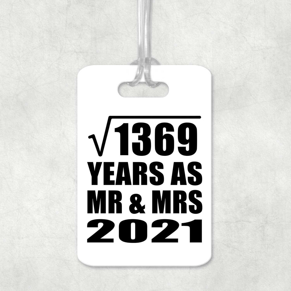 37th Anniversary Square Root of 1369 Years As Mr & Mrs 2021 - Luggage Bag Tag