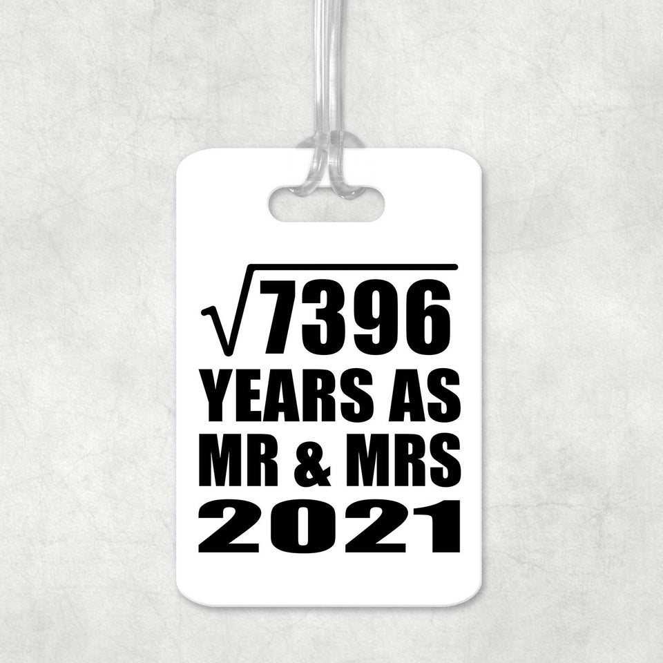 86th Anniversary Square Root of 7396 Years As Mr & Mrs 2021 - Luggage Bag Tag