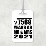 87th Anniversary Square Root of 7569 Years As Mr & Mrs 2021 - Luggage Bag Tag