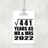 21st Anniversary Square Root of 441 Years As Mr & Mrs 2022 - Luggage Bag Tag