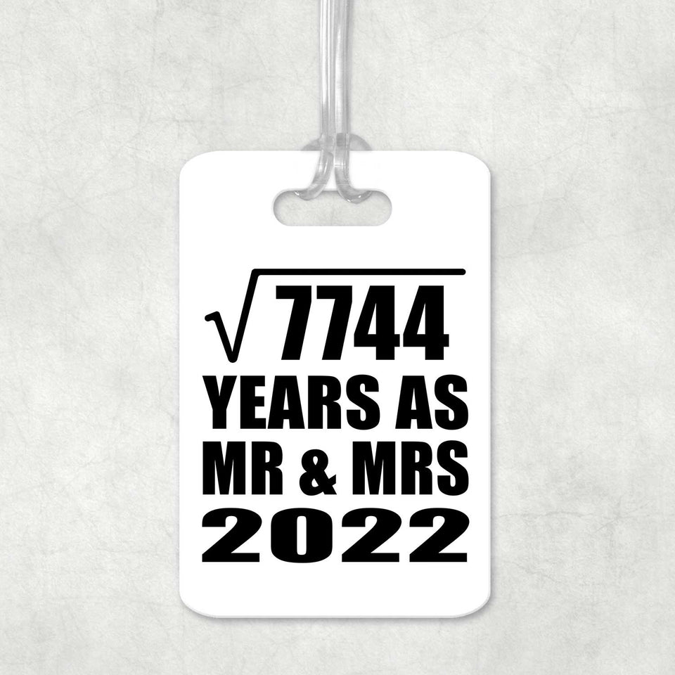 88th Anniversary Square Root of 7744 Years As Mr & Mrs 2022 - Luggage Bag Tag