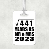 21st Anniversary Square Root of 441 Years As Mr & Mrs 2023 - Luggage Bag Tag