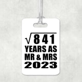 29th Anniversary Square Root of 841 Years As Mr & Mrs 2023 - Luggage Bag Tag