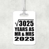 55th Anniversary Square Root of 3025 Years As Mr & Mrs 2023 - Luggage Bag Tag