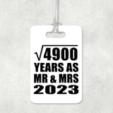 70th Anniversary Square Root of 4900 Years As Mr & Mrs 2023 - Luggage Bag Tag