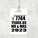 88th Anniversary Square Root of 7744 Years As Mr & Mrs 2023 - Luggage Bag Tag