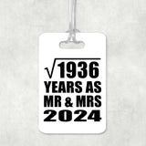 44th Anniversary Square Root of 1936 Years As Mr & Mrs 2024 - Luggage Bag Tag