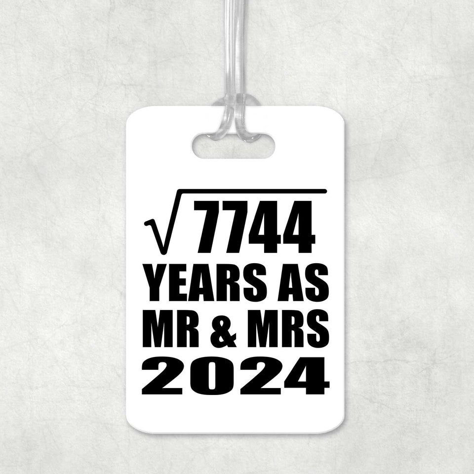 88th Anniversary Square Root of 7744 Years As Mr & Mrs 2024 - Luggage Bag Tag