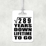 17th Anniversary Square Root of 289 Years Lifetime To Go - Luggage Bag Tag