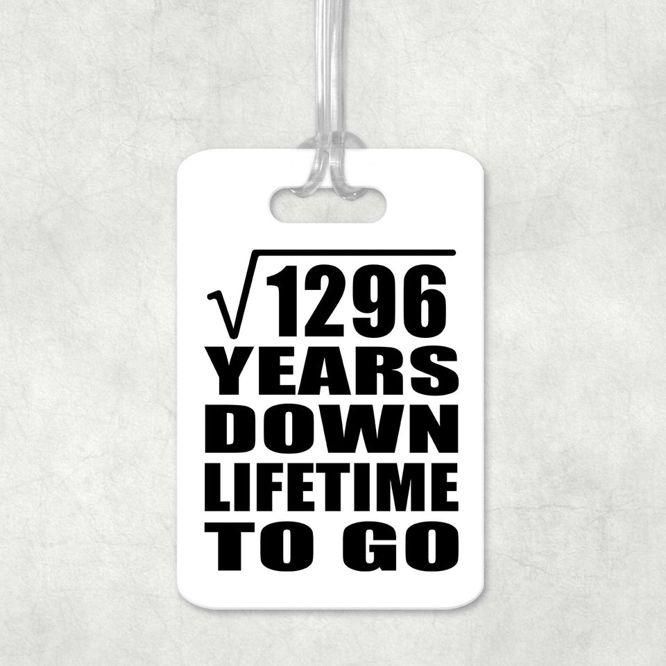 36th Anniversary Square Root of 1296 Years Lifetime To Go - Luggage Bag Tag