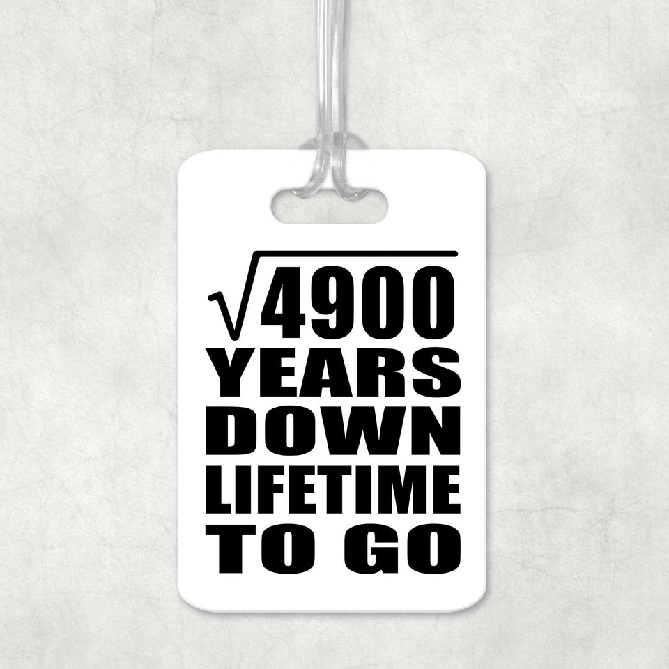 70th Anniversary Square Root of 4900 Years Lifetime To Go - Luggage Bag Tag
