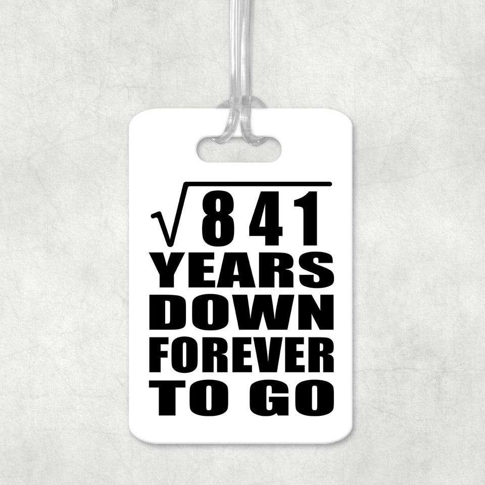 29th Anniversary Square Root of 841 Years Down Forever To Go - Luggage Bag Tag
