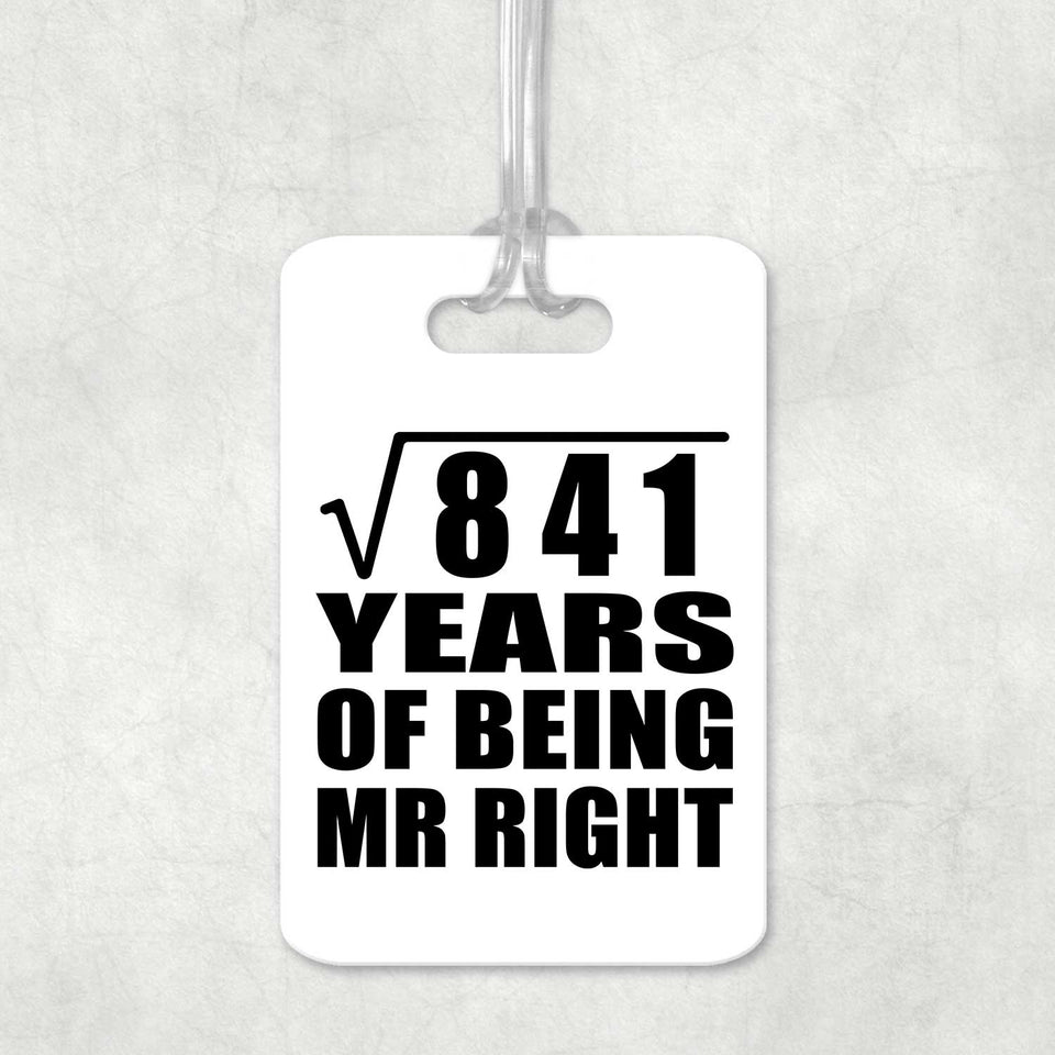 29th Anniversary Square Root of 841 Years of Being Mr Right - Luggage Bag Tag