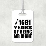 41st Anniversary Square Root of 1681 Years of Being Mr Right - Luggage Bag Tag