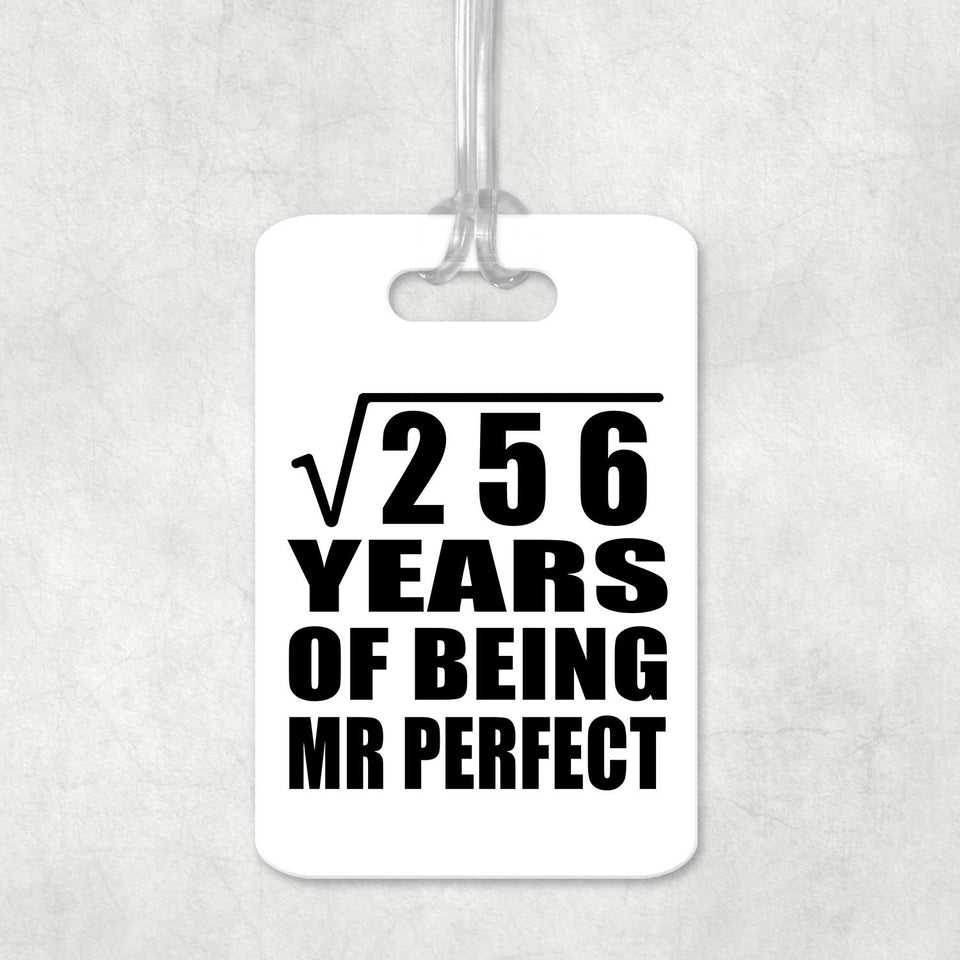 16th Anniversary Square Root of 256 Years of Mr Perfect - Luggage Bag Tag