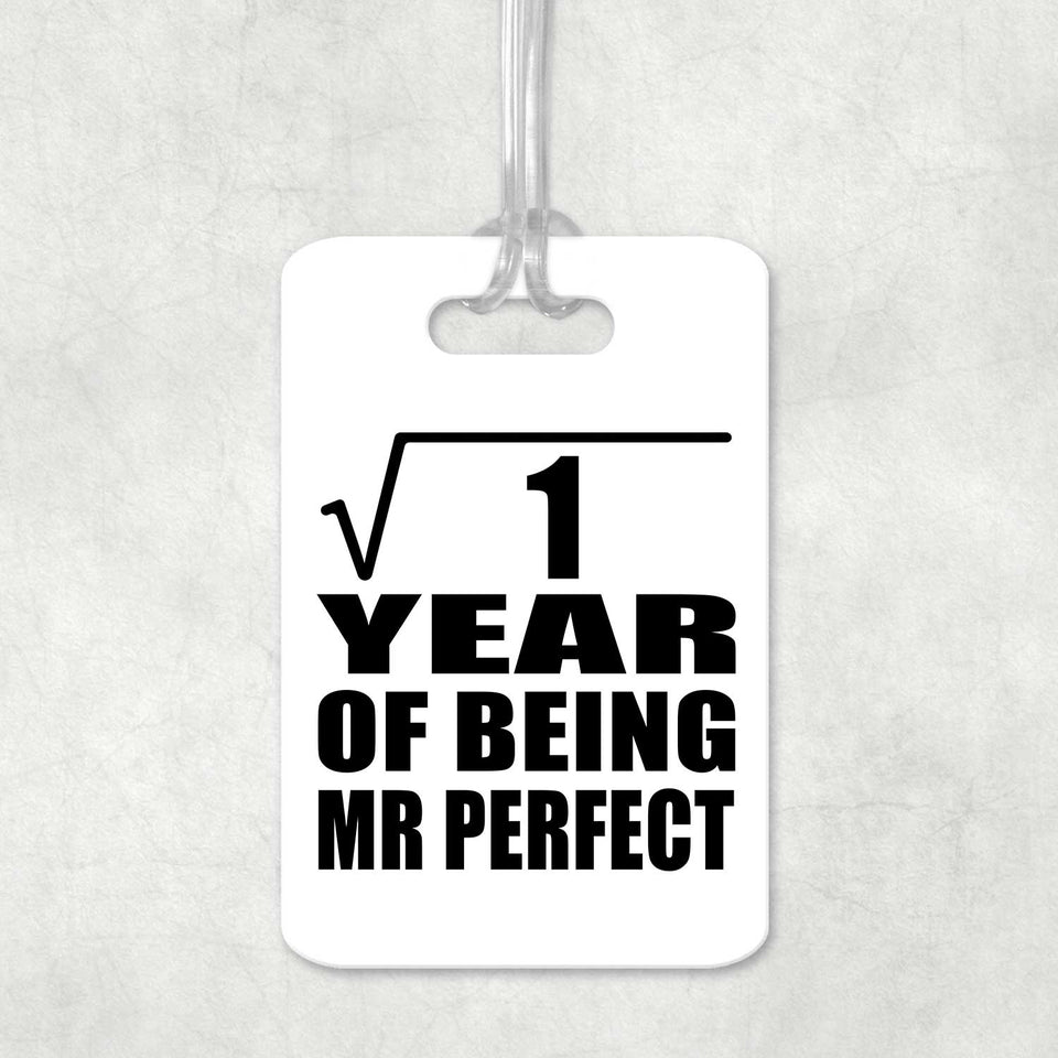1st Anniversary Square Root of 1 Year of Mr Perfect - Luggage Bag Tag