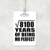 90th Anniversary Square Root of 8100 Years of Mr Perfect - Luggage Bag Tag