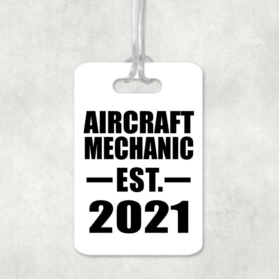 Aircraft Mechanic Established EST. 2021 - Luggage Bag Tag