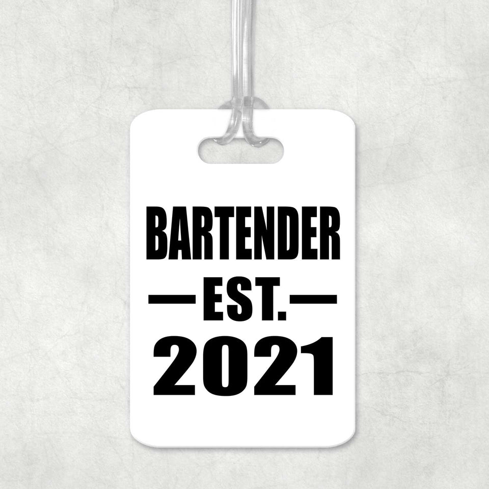 Bartender Established EST. 2021 - Luggage Bag Tag