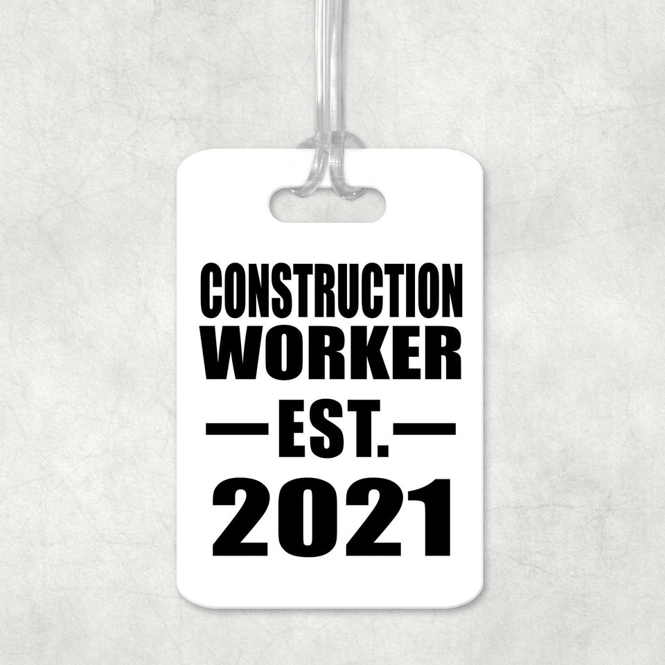 Construction Worker Established EST. 2021 - Luggage Bag Tag