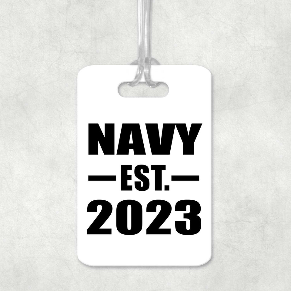 Navy Established EST. 2023 - Luggage Bag Tag