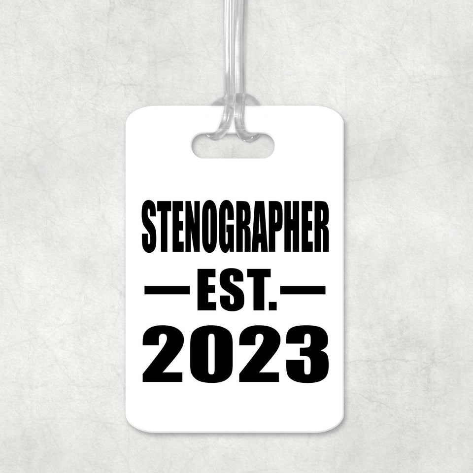 Stenographer Established EST. 2023 - Luggage Bag Tag