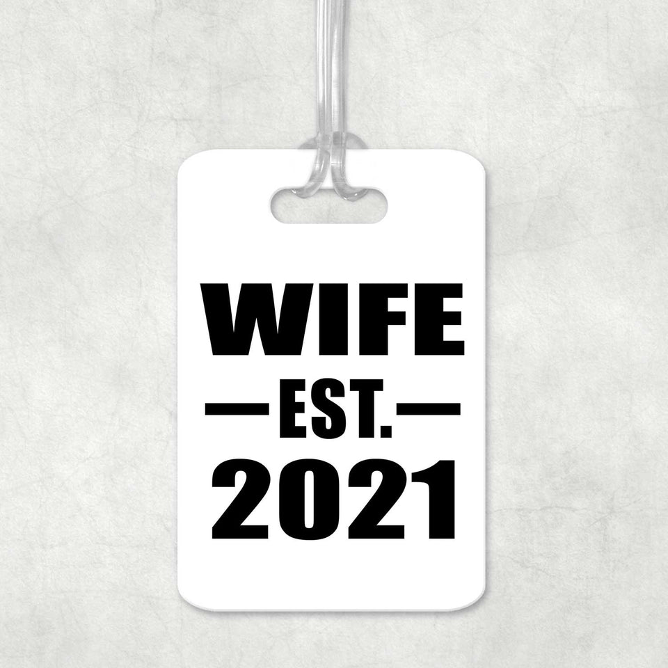 Wife Established EST. 2021 - Luggage Bag Tag