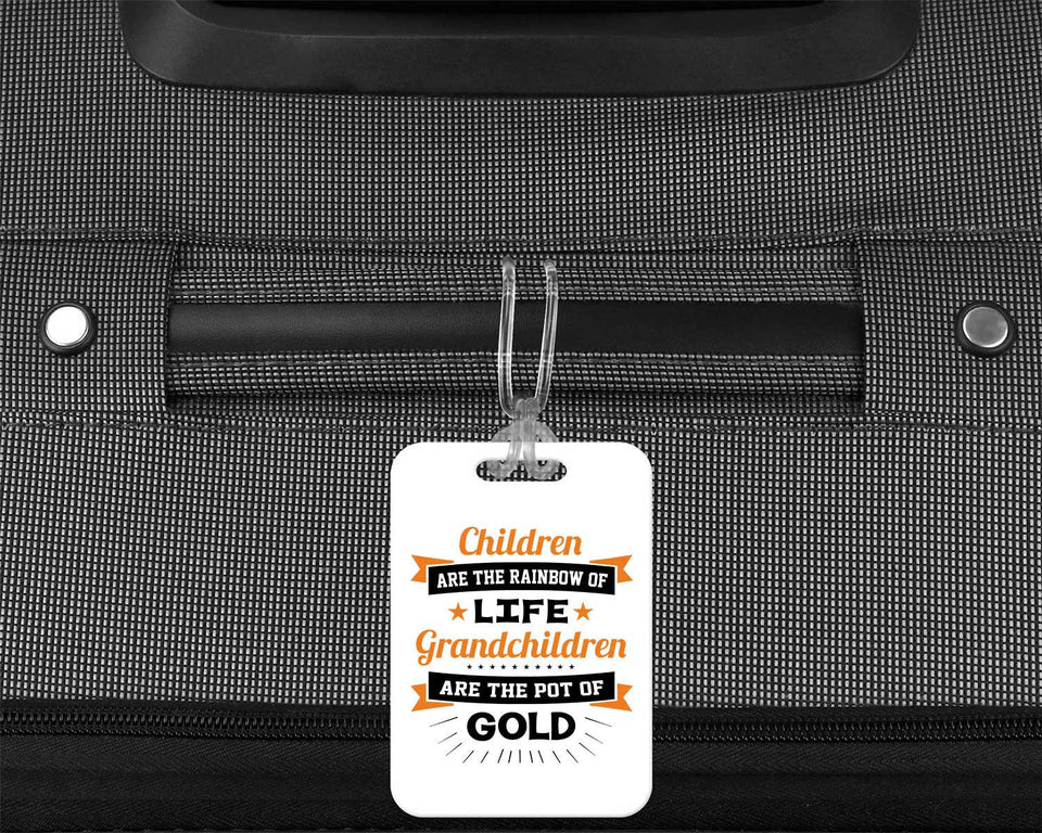 Children Are Rainbow Of Life, Grandchildren Are Pot Of Gold - Luggage Bag Tag