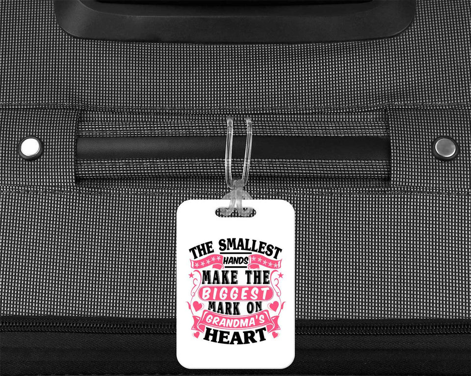 The Smallest Hands Make The Biggest Mark On Grandma's Heart - Luggage Bag Tag