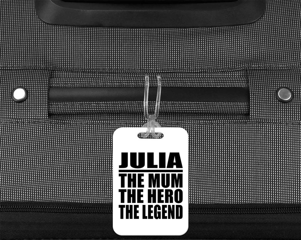Julia The Mum The Hero The Legend - Luggage Bag Tag