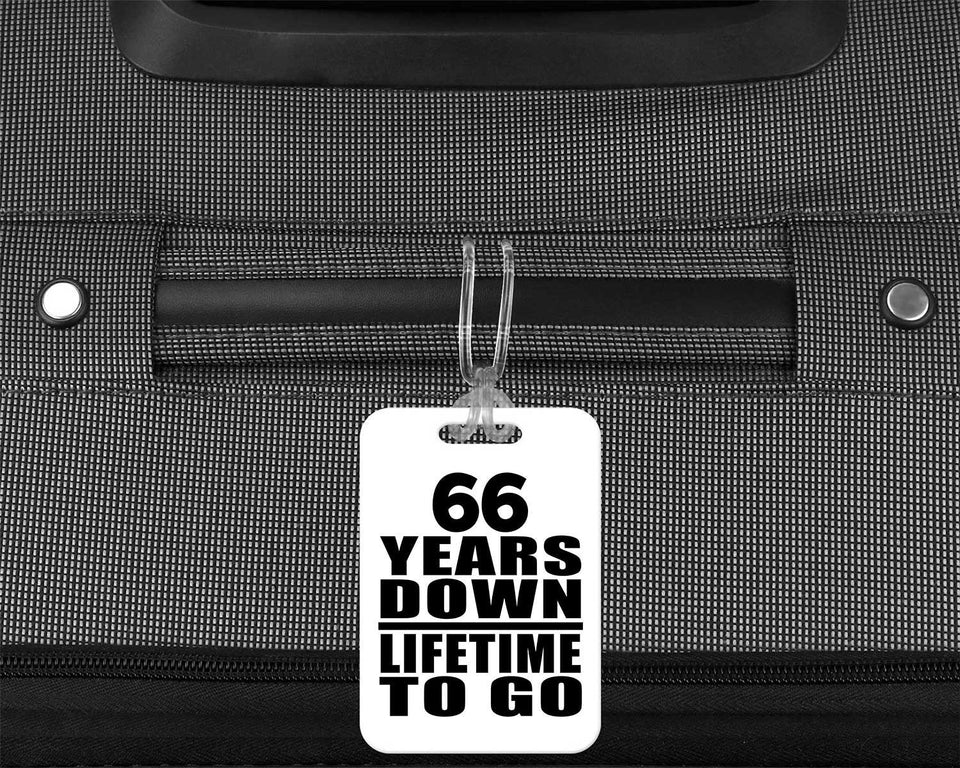66th Anniversary 66 Years Down Lifetime To Go - Luggage Bag Tag