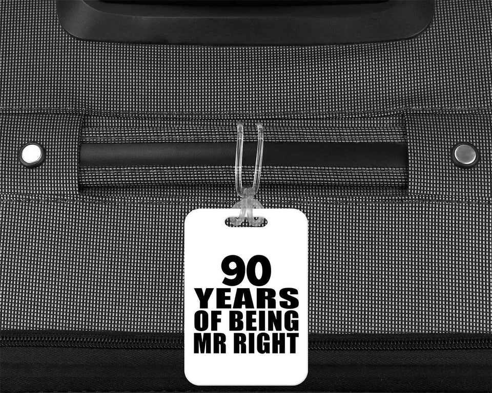 90th Anniversary 90 Years Of Being Mr Right - Luggage Bag Tag
