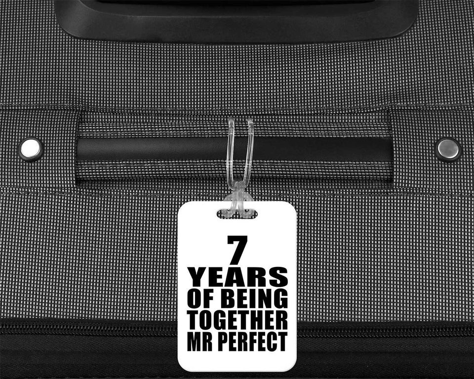 7th Anniversary 7 Years Of Being Mr Perfect - Luggage Bag Tag